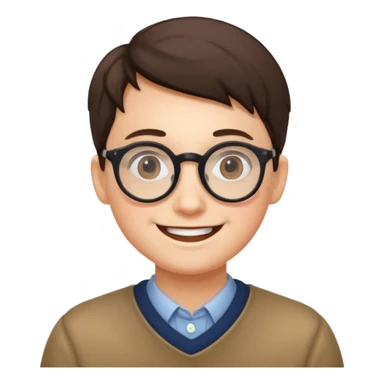 yuvarlak gözlüklü insan sticker