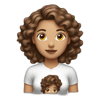 woman-with-chocolate-wavy-hair-sports-shirt-brown-eyes sticker