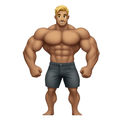 A bodybuilder boy with tattoo sticker