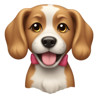 Dog wearing a bow  sticker