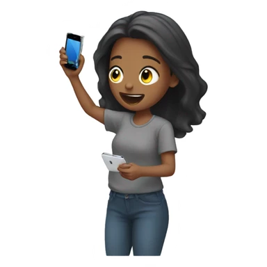 Girl dropping her phone sticker