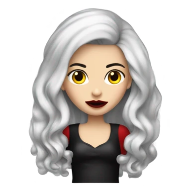 Menina vampira de cabelo cacheado vermelho usando blusa preta sticker