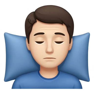 a man feeling drowsy, simple clear style sticker