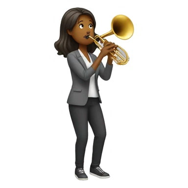 Woman playing trombone  sticker