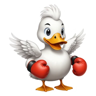 duck with fighting gloves  sticker
