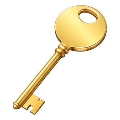 simple golden key, minimal design sticker