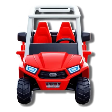 red ride on toy UTV for kids with no roof sticker