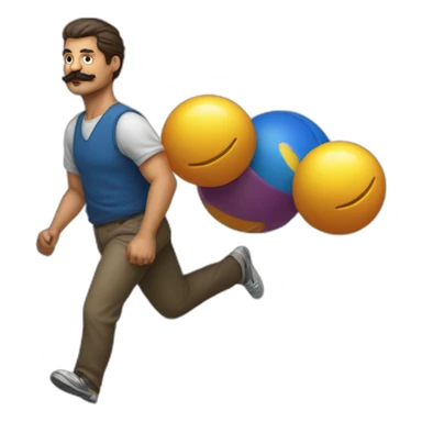  Expressively strenuously carrying heavy balls white Cuban Man with mustache sticker