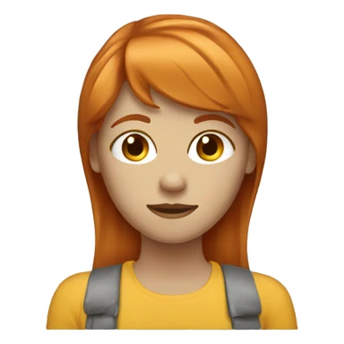 Ginger hair female emoji with bangs sticker
