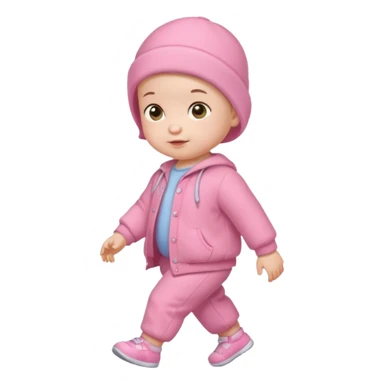 pink baby walking sticker