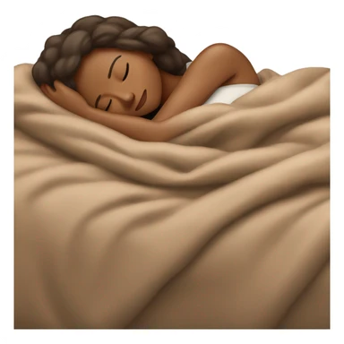 Woman sleeping from her side in a brown cozy blancket sticker