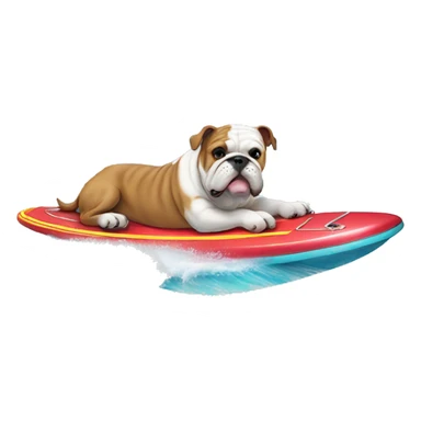 English bulldog on surf boatd sticker