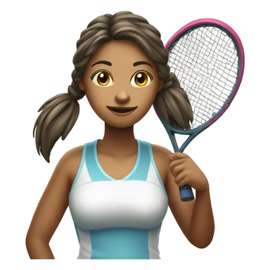 Sweet girl chick with tennis racquet sticker