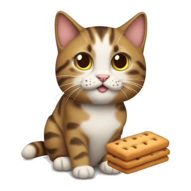 cat with a bisquit sticker