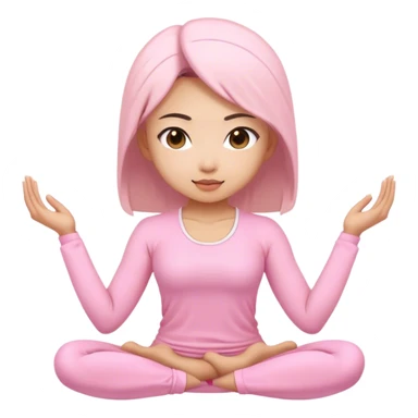 asian yoga girl light pink clothes  sticker