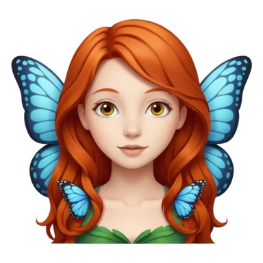 Redhead girl with butterfly wings sticker