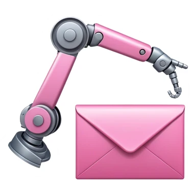 intense pink robotic arm holding email envelope sticker