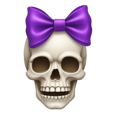 skull with purple bow sticker