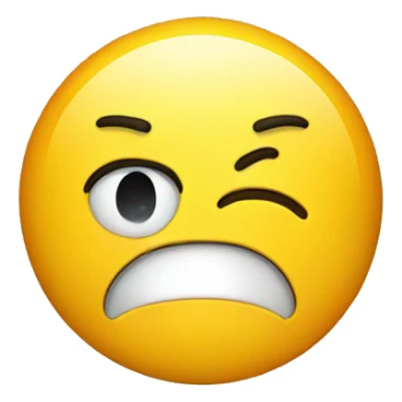 smile emoji with behind sad emoji sticker