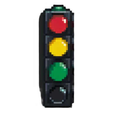 tiny simple traffic light icon, modern colors, minimal details, small size sticker