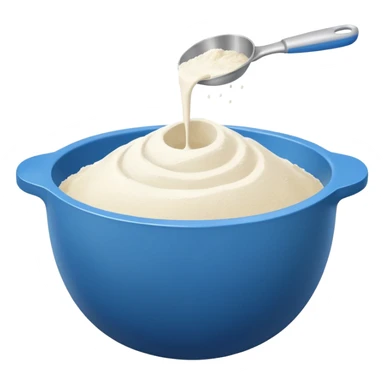 Mixing bowl plastic with flour sticker