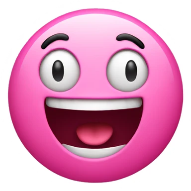 pink excited face isolated sticker