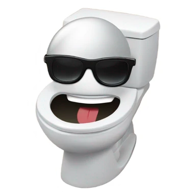 Toilet with sunglasses on the beach  sticker