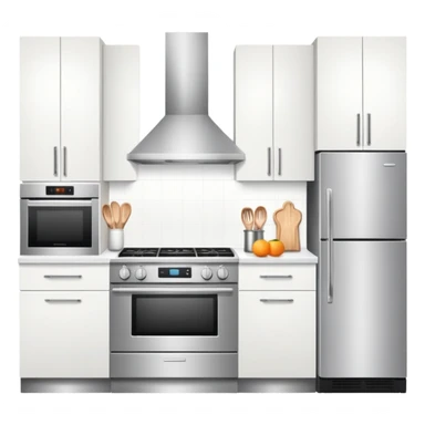 modern kitchen with countertop and appliances sticker