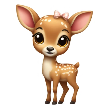 Cute fawn with bow,innocent,coquette sticker