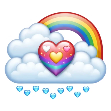 heart magic sparkles cloud rainbow heart sticker