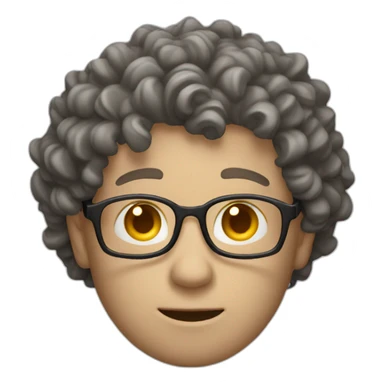 Curly white man with camera sticker