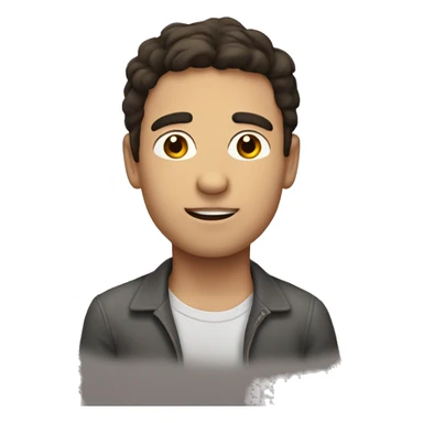 Man with Dark brown hair with dyslexia sticker