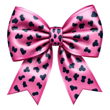  Pink leopard print bow  sticker