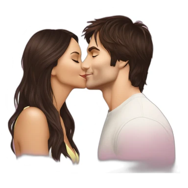 Ian Somerhalder kissing Nina Dobrev sticker