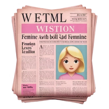 pink girly newspaper sticker
