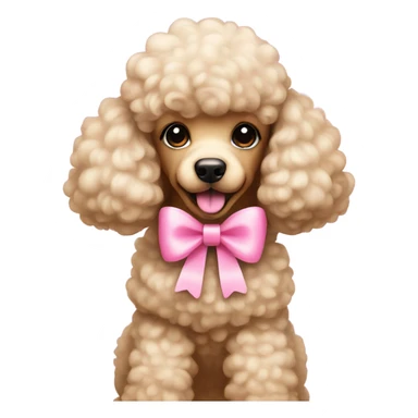poodle with pink bow sticker