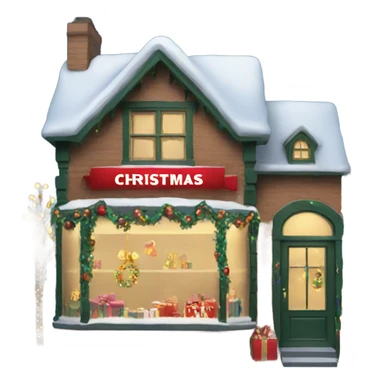 Christmas shop with Christmas lights  sticker