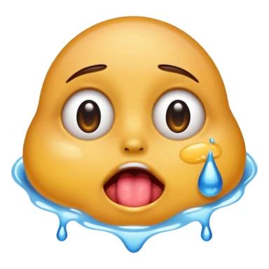 drooling emoji, licking eyes open wide, visible eye bags sticker