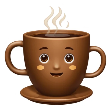 plain Coffee without Saucer, Brown Cup, no saucer. sticker