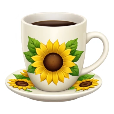 Coffee cup with sunflowers  sticker