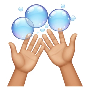 Closeup hands foaming soap bubbles sticker