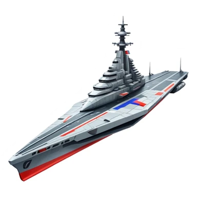 Gigantic Russian war cruiser spaceship with tricolor markings sticker