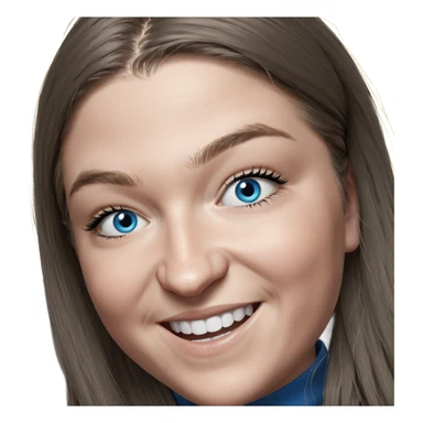 smiling girl with blue eyes sticker