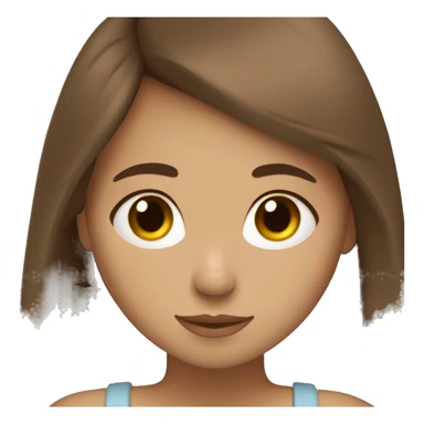 Brunette girl light skin hugging a brown bunny  sticker