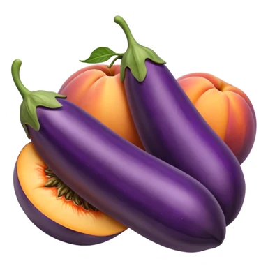 Patlıcan ve şeftali sticker