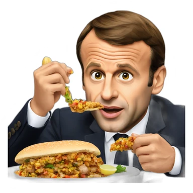 Emmanuel Macron eating a Kebbab sticker