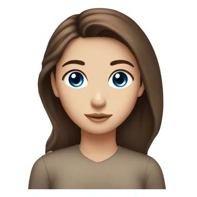 Brown hair blue eye girl with a brown hair and brown eyes girl sticker