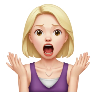 Hands around neck choking yelling mouth open crashing out girl sticker