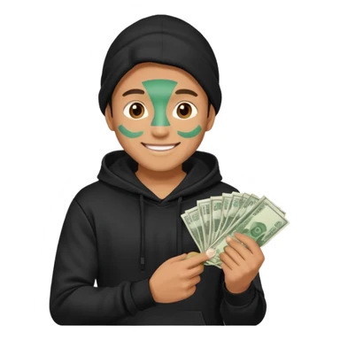 hoodied guy making money sticker