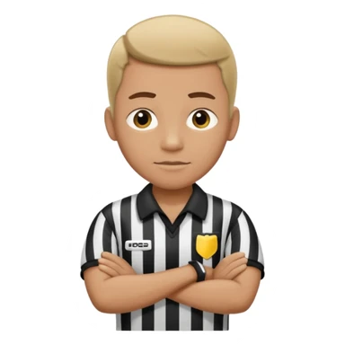 referee with crossed arms up sticker